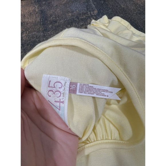 Matilda Jane Clothing 435 Girls Size 16 Tether Ball Top! Yellow Lace Flutter - Picture 3 of 7